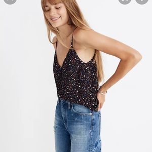 Madewell starry night cami star print button camisole top, 0 XS